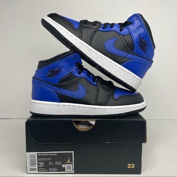 Jordan Shoes - Nike Air Jordan 1 Retro Mid GS “Hyper Royal” NEW